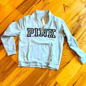 Brand new with tags blue half zip Pink sweatshirt size Large